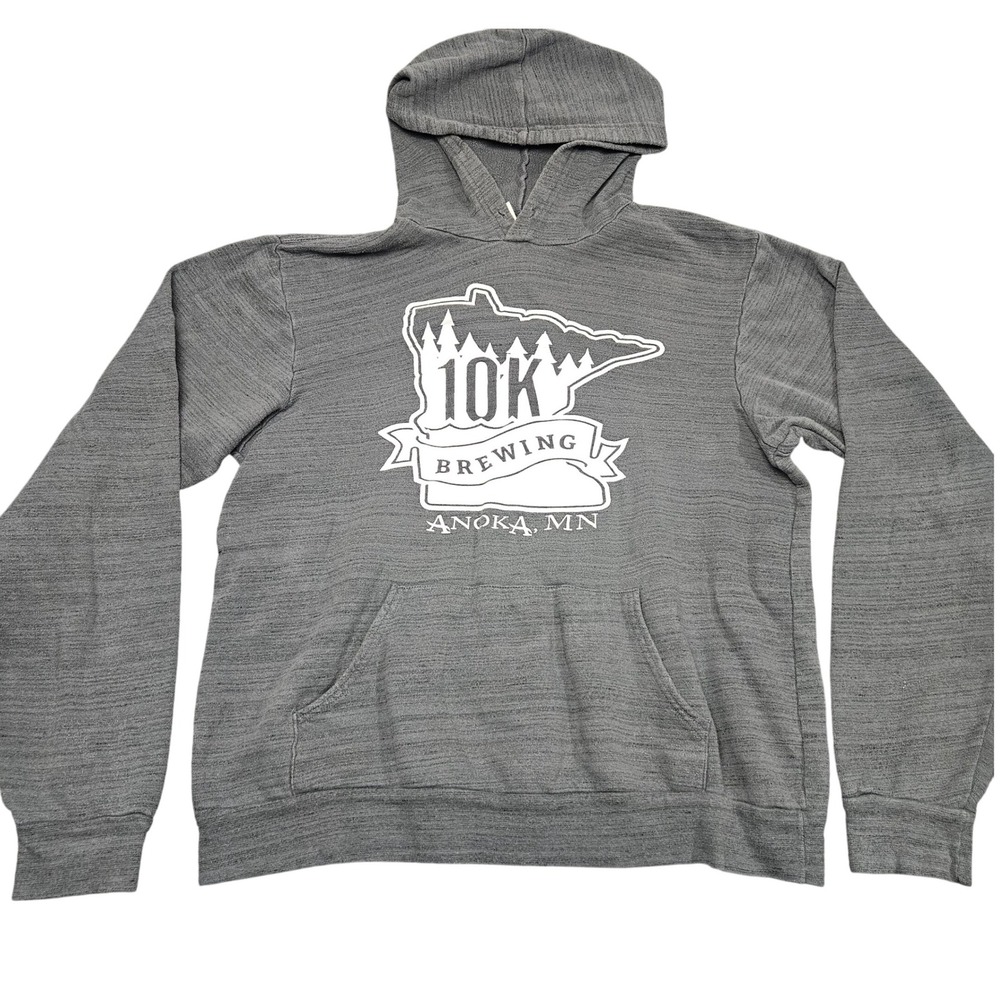 10K Brewing Hoodie L Gray Minnesota Graphic Bella Canvas Anoka MN Craft Beer
